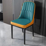 Modern Armless Dining Chairs with Padded Seat and Backrest Image - 3