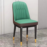 Modern Armless Dining Chairs with Padded Seat and Backrest Image - 31