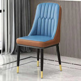 Modern Armless Dining Chairs with Padded Seat and Backrest Image - 32