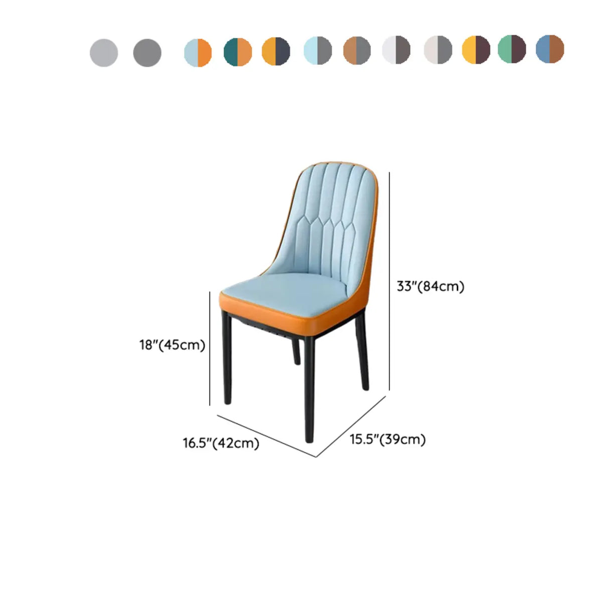 Modern Armless Dining Chairs with Padded Seat and Backrest 