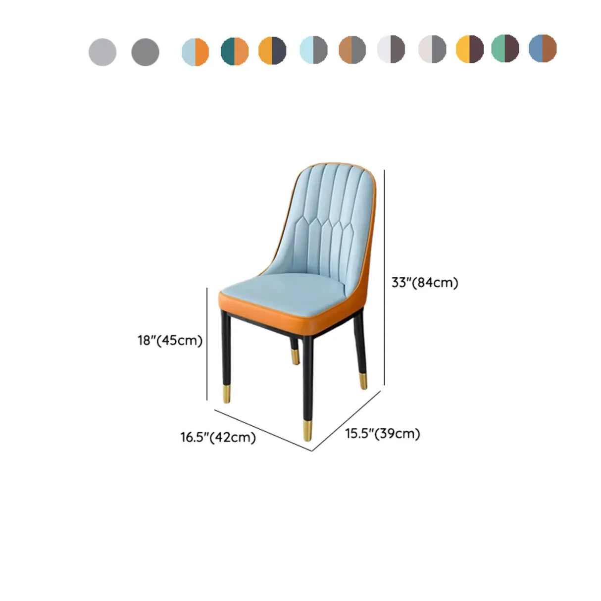 Modern Armless Dining Chairs with Padded Seat and Backrest Image - 36