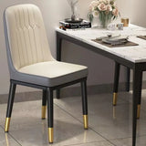 Modern Armless Dining Chairs with Padded Seat and Backrest Image - 4