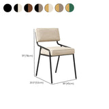 Modern Armless Faux Leather Upholstered Open Back Dining Chair #size