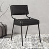 Modern Armless Faux Leather Upholstered Open Back Dining Chair Image - 3