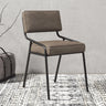 Modern Armless Faux Leather Upholstered Open Back Dining Chair Image - 5