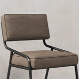 Modern Armless Faux Leather Upholstered Open Back Dining Chair Image - 8