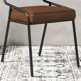 Modern Armless Faux Leather Upholstered Open Back Dining Chair Image - 9