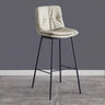 Modern Armless Leather Bar Stool with Padded Backrest Image - 12