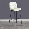 Modern Armless Leather Bar Stool with Padded Backrest Image - 2