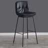 Modern Armless Leather Bar Stool with Padded Backrest Image - 7