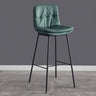 Modern Armless Leather Bar Stool with Padded Backrest Image - 9