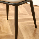 Modern Armless Leather Wingback Upholstered Dining Chairs Image - 10