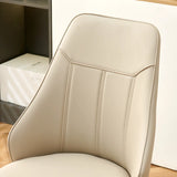 Modern Armless Leather Wingback Upholstered Dining Chairs Image - 12