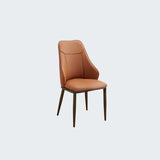 Modern Armless Leather Wingback Upholstered Dining Chairs Image - 4