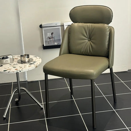 Modern Armless Padded Dining Chair with Adjustable Headrest Image - 1