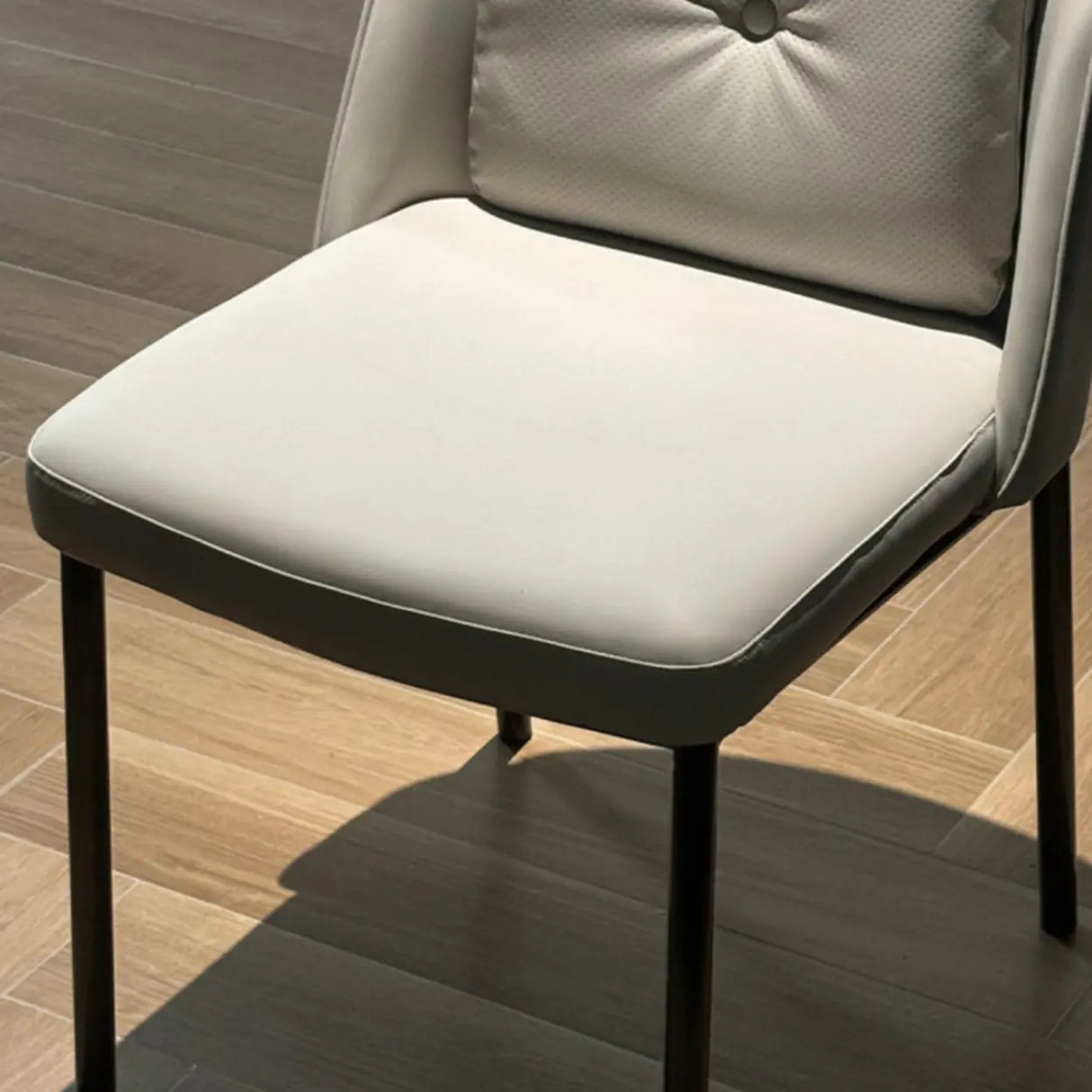 Modern Armless Padded Dining Chair with Adjustable Headrest Image - 12