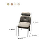 Modern Armless Padded Dining Chair with Adjustable Headrest #size
