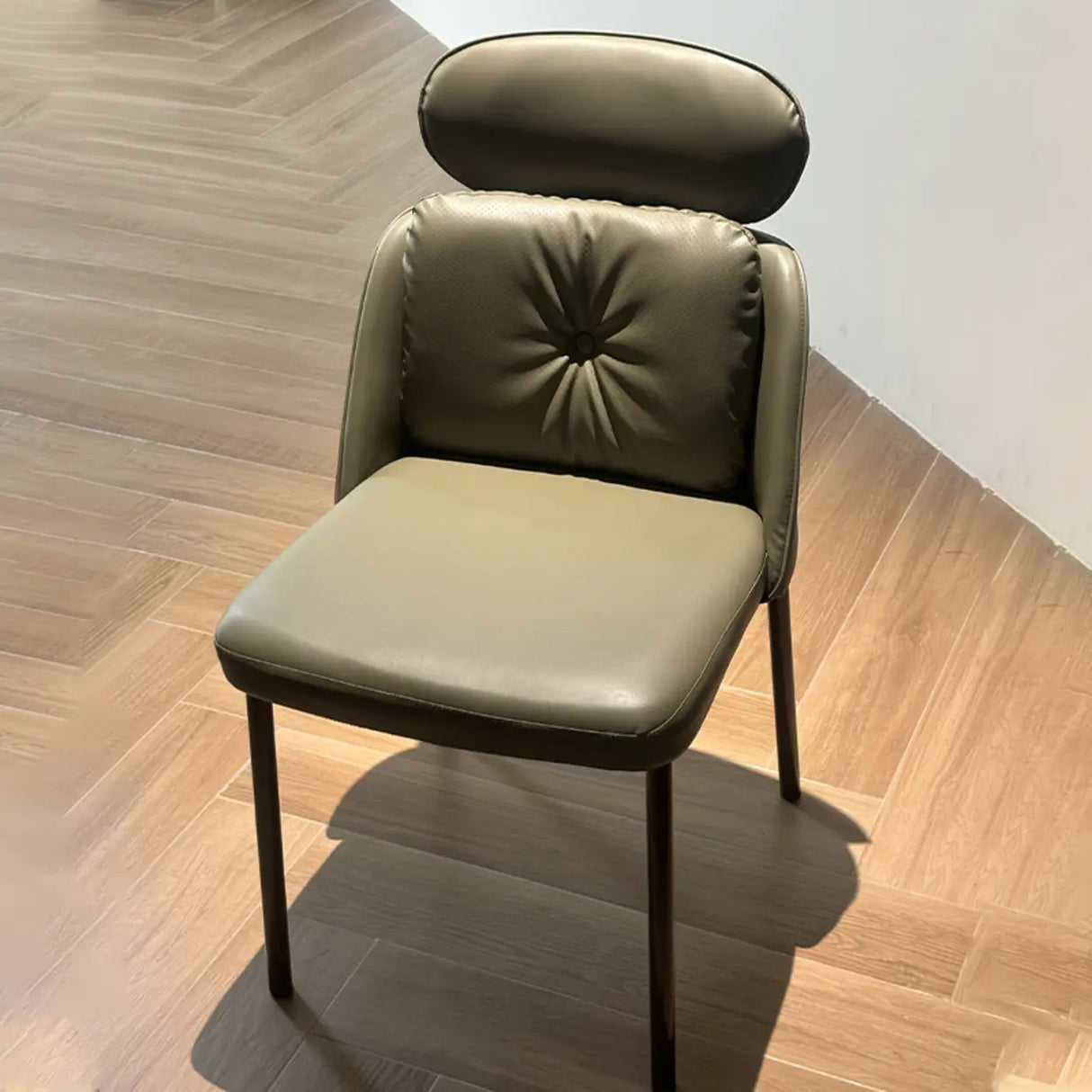 Modern Armless Padded Dining Chair with Adjustable Headrest Image - 2