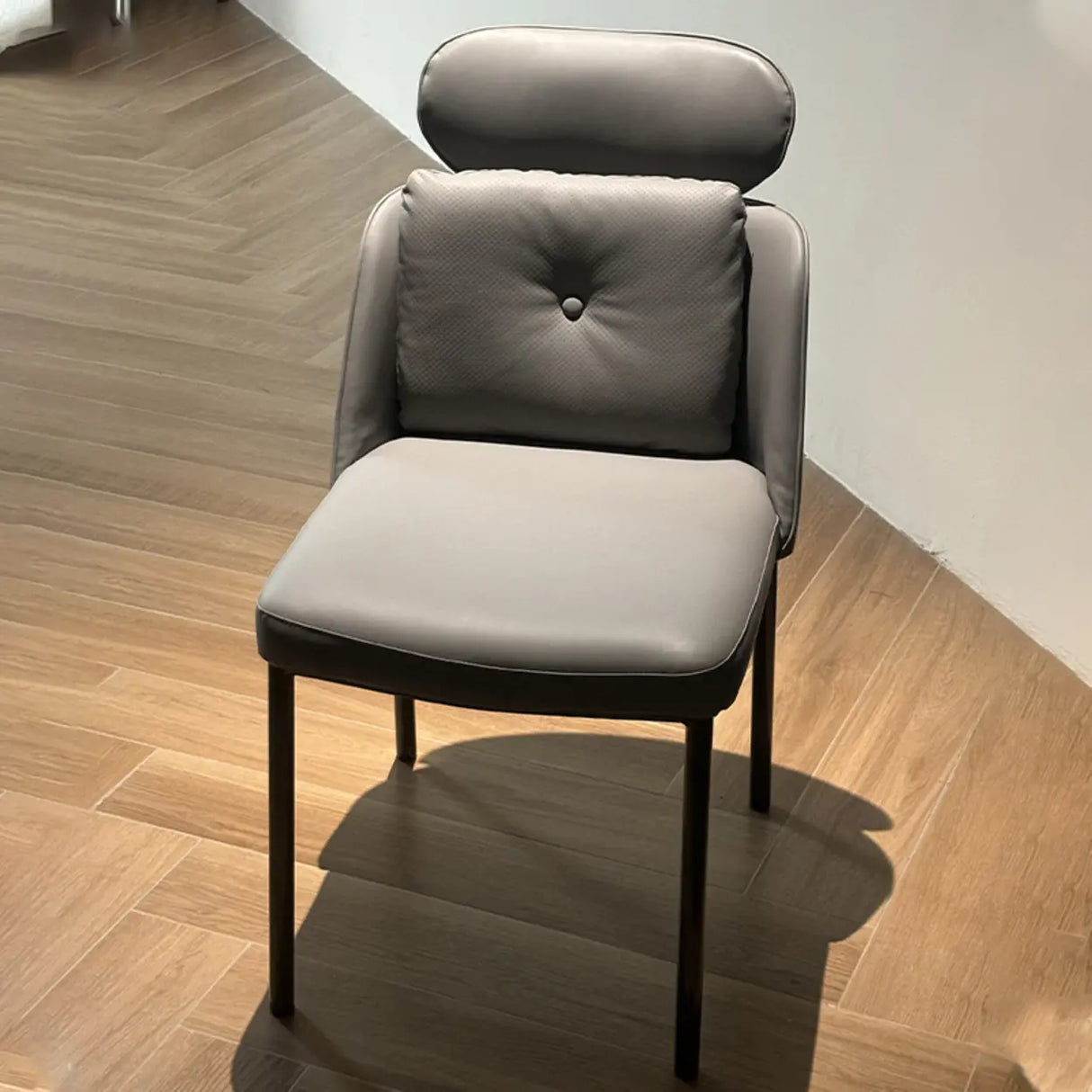 Modern Armless Padded Dining Chair with Adjustable Headrest Image - 7