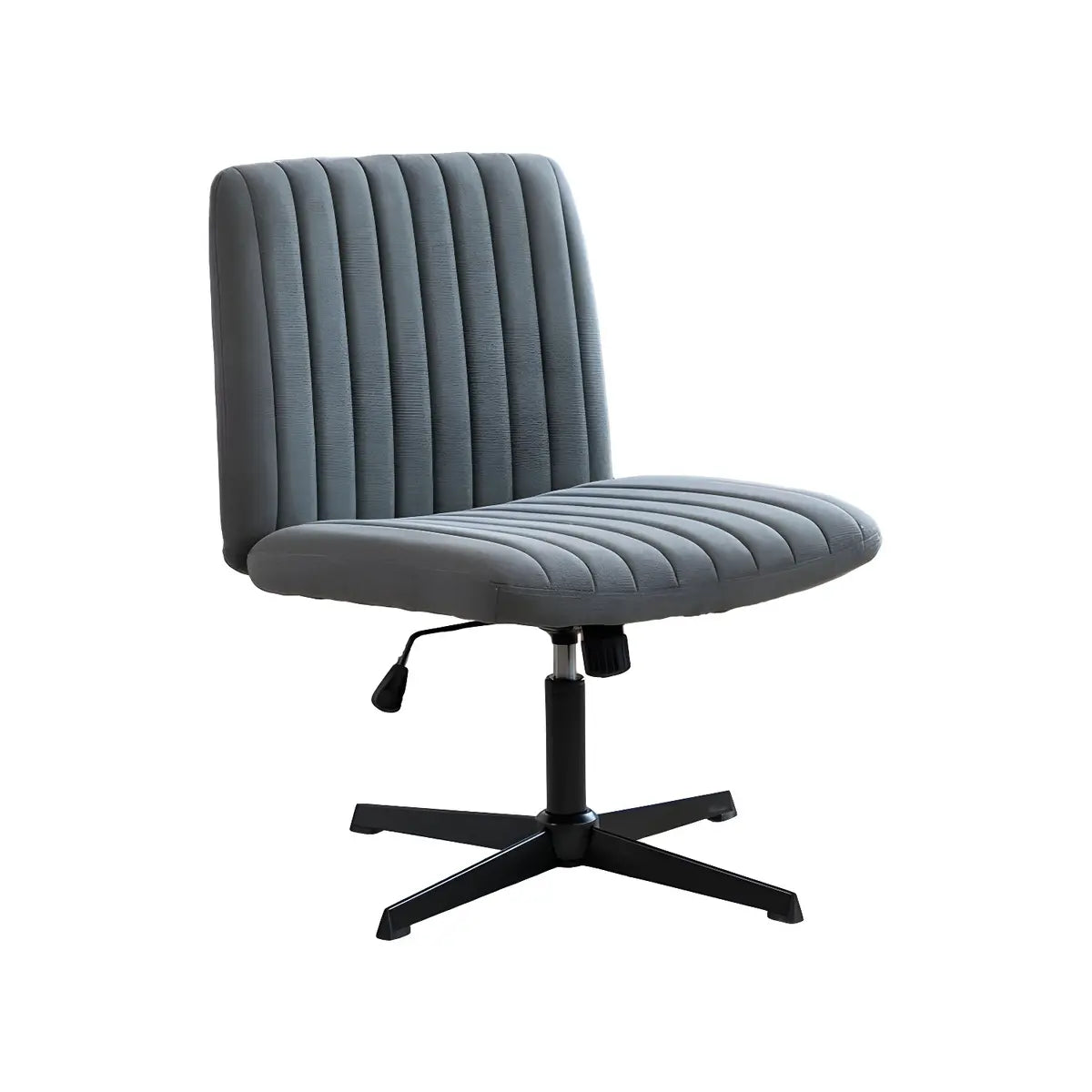 Modern Armless Swivel Metal Base Home Office Chair Image - 10