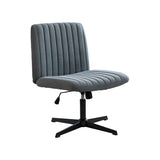 Modern Armless Swivel Metal Base Home Office Chair Image - 10