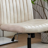 Modern Armless Swivel Metal Base Home Office Chair Image - 13