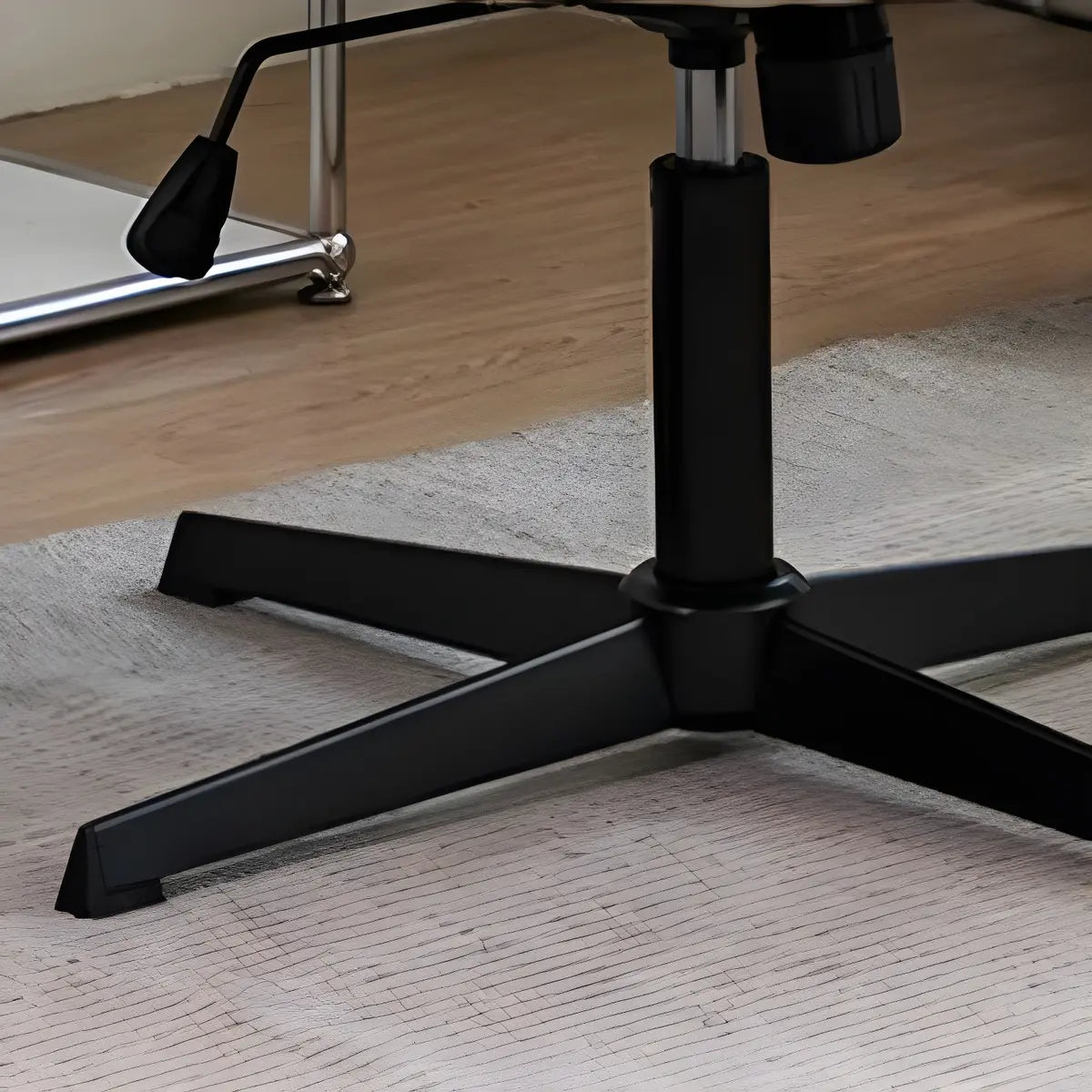 Modern Armless Swivel Metal Base Home Office Chair Image - 14