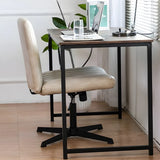 Modern Armless Swivel Metal Base Home Office Chair Image - 4