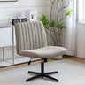 Modern Armless Swivel Metal Base Home Office Chair Image - 5