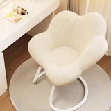 Modern Armless White Adjustable Cozy Swivel Office Chair Image - 19