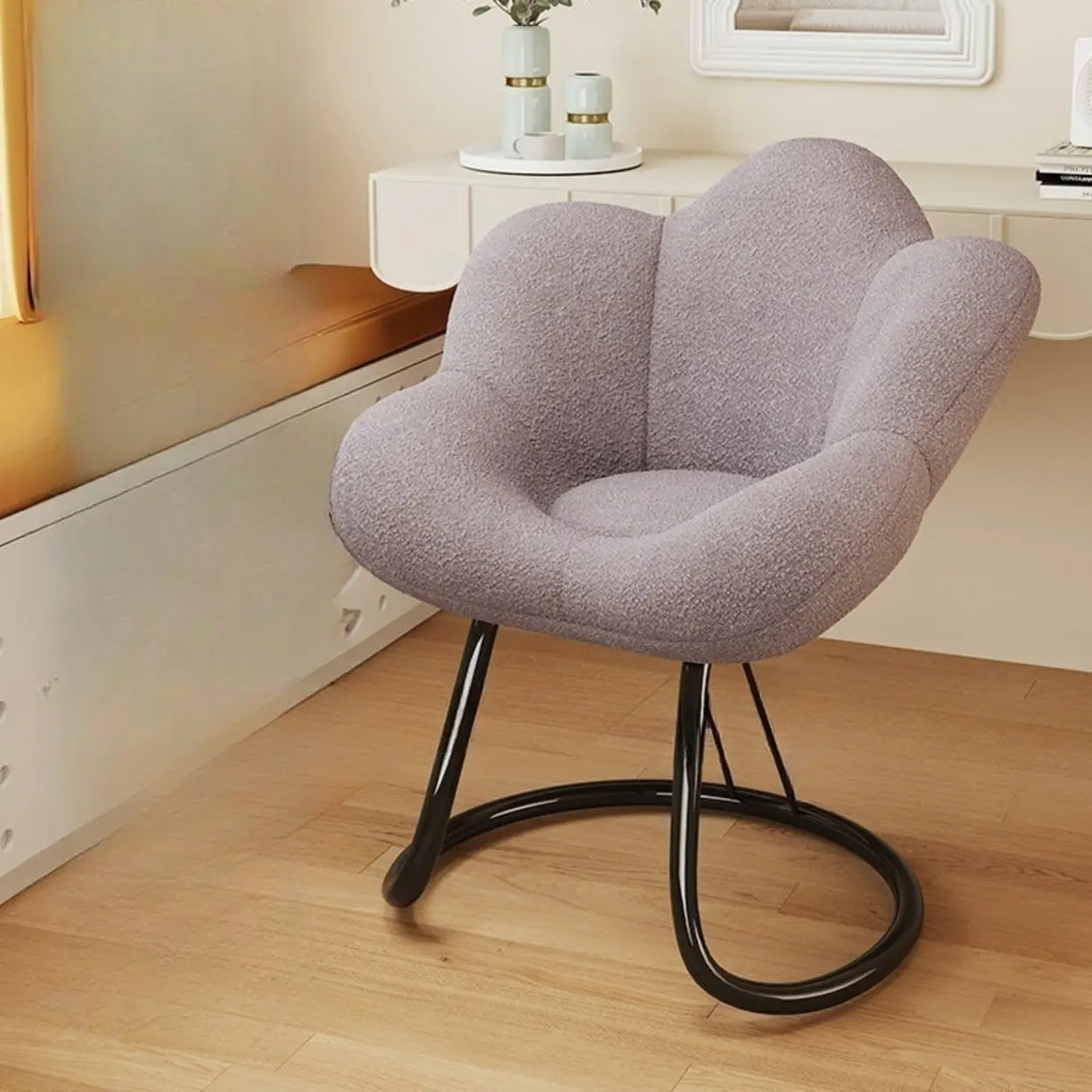Modern Armless White Adjustable Cozy Swivel Office Chair Image - 21