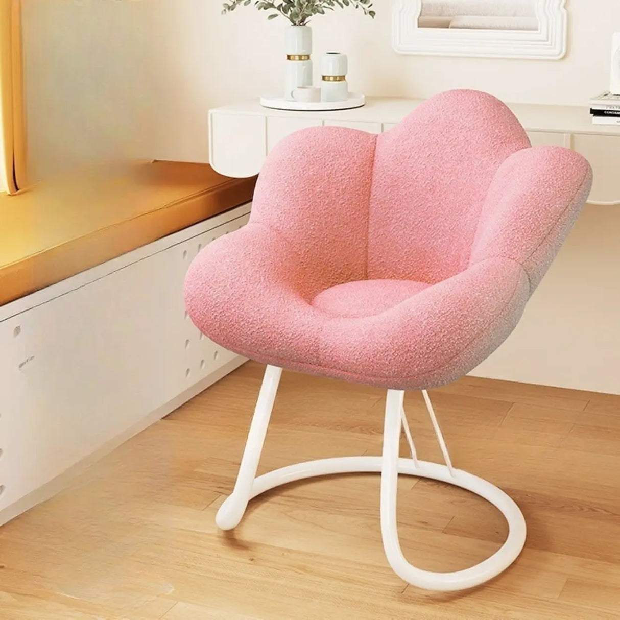 Modern Armless White Adjustable Cozy Swivel Office Chair Image - 27
