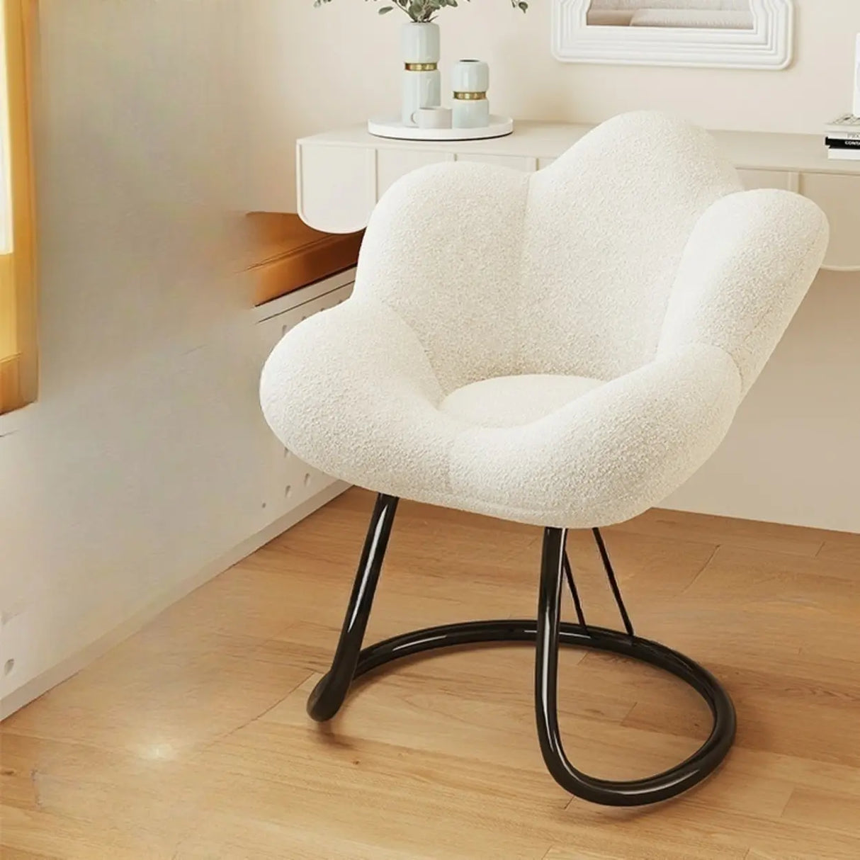 Modern Armless White Adjustable Cozy Swivel Office Chair Image - 28