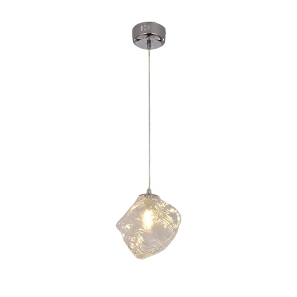 Modern Art Deco Geometric Clear Glass Metal Pendant Light Image - 10