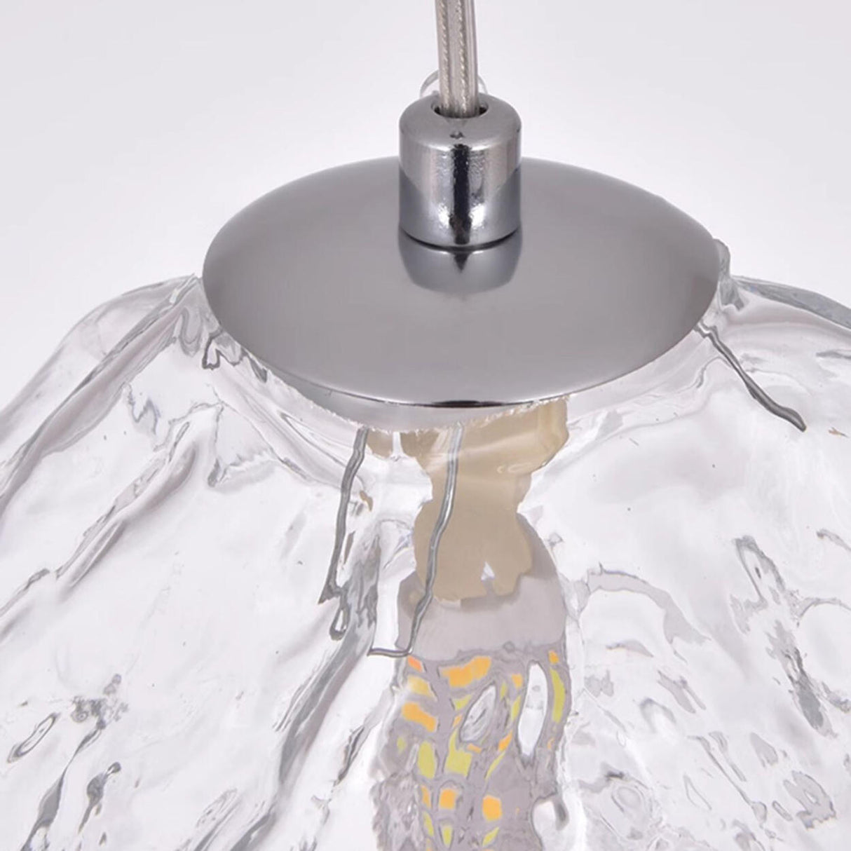 Modern Art Deco Geometric Clear Glass Metal Pendant Light Image - 15