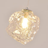 Modern Art Deco Geometric Clear Glass Metal Pendant Light Image - 16
