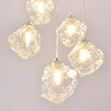 Modern Art Deco Geometric Clear Glass Metal Pendant Light Image - 17