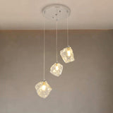 Modern Art Deco Geometric Clear Glass Metal Pendant Light Image - 18