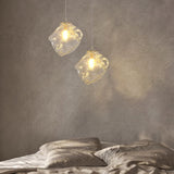 Modern Art Deco Geometric Clear Glass Metal Pendant Light Image - 19