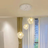 Modern Art Deco Geometric Clear Glass Metal Pendant Light Image - 2