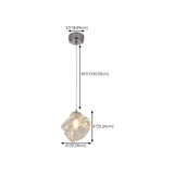 Modern Art Deco Geometric Clear Glass Metal Pendant Light #size