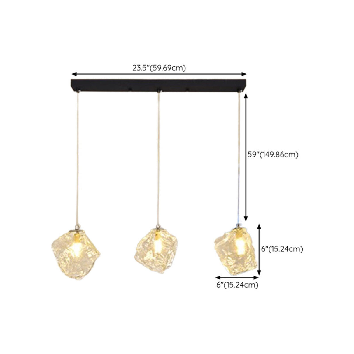 Modern Art Deco Geometric Clear Glass Metal Pendant Light Image - 21