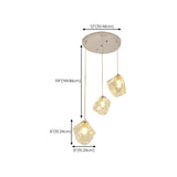 Modern Art Deco Geometric Clear Glass Metal Pendant Light Image - 22