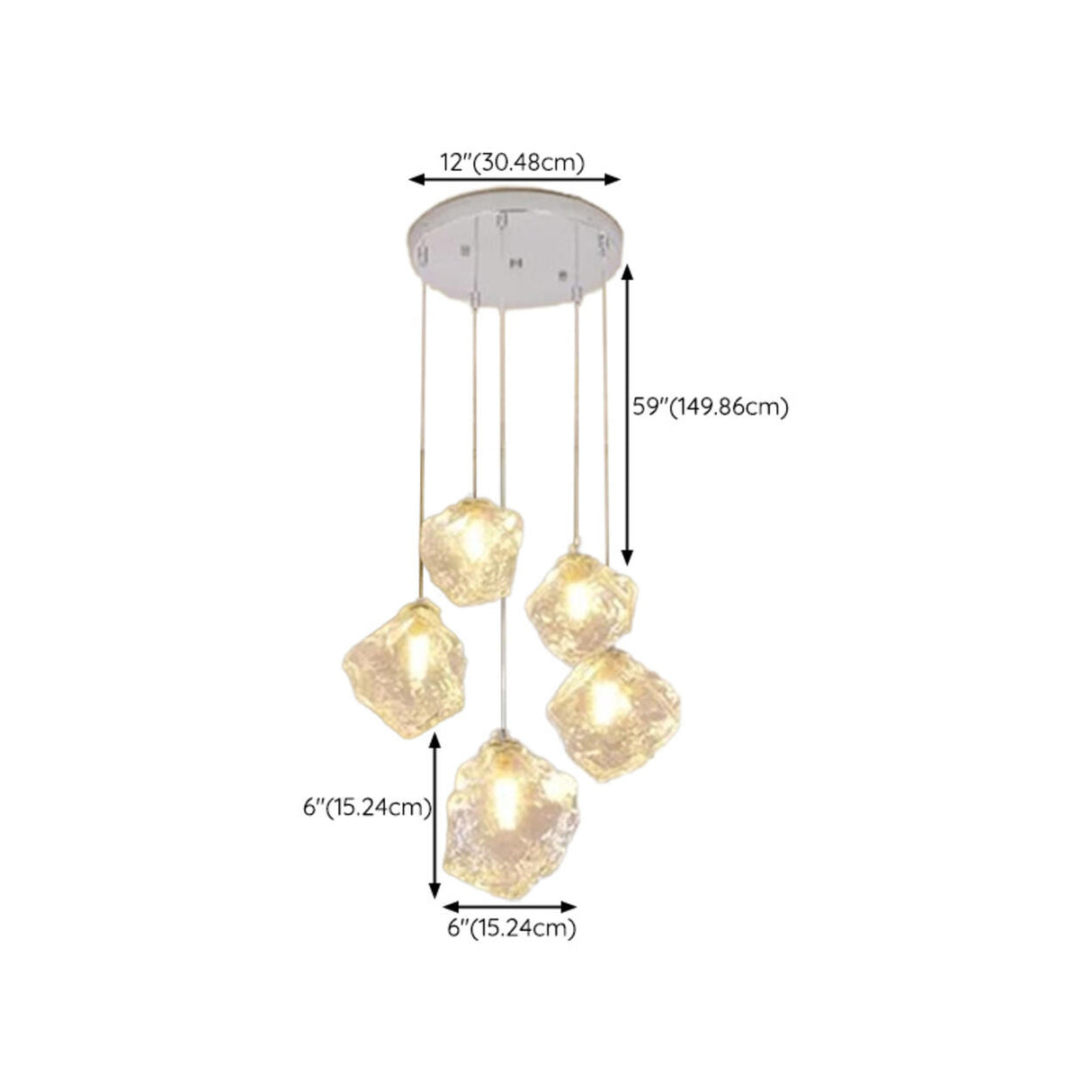 Modern Art Deco Geometric Clear Glass Metal Pendant Light Image - 23