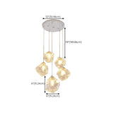 Modern Art Deco Geometric Clear Glass Metal Pendant Light Image - 23