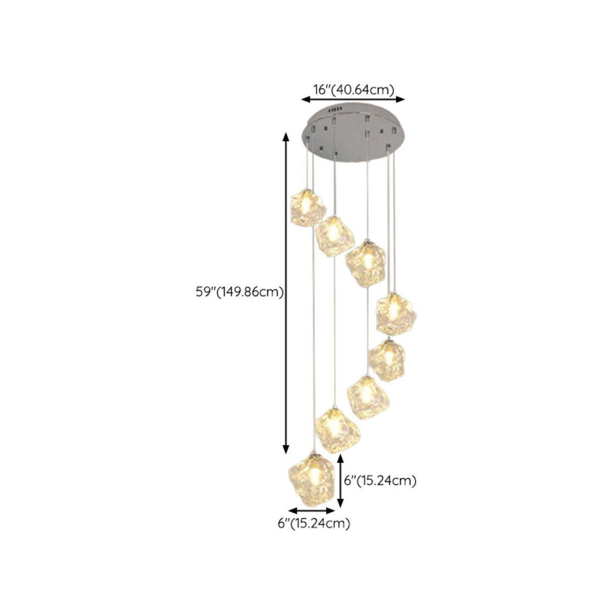 Modern Art Deco Geometric Clear Glass Metal Pendant Light Image - 24
