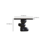 Modern Artistic Black Sculptural Pedestal Wood Console Table Image - 10