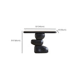 Modern Artistic Black Sculptural Pedestal Wood Console Table Image - 11