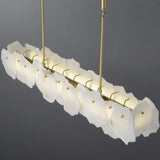 Modern Artistic Brass Alabaster linear Dining Room Island Light Image - 6