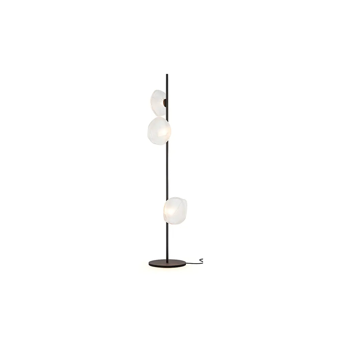 Modern Artistic Irregular Flower Clear Glass Floor Lamp Image - 10